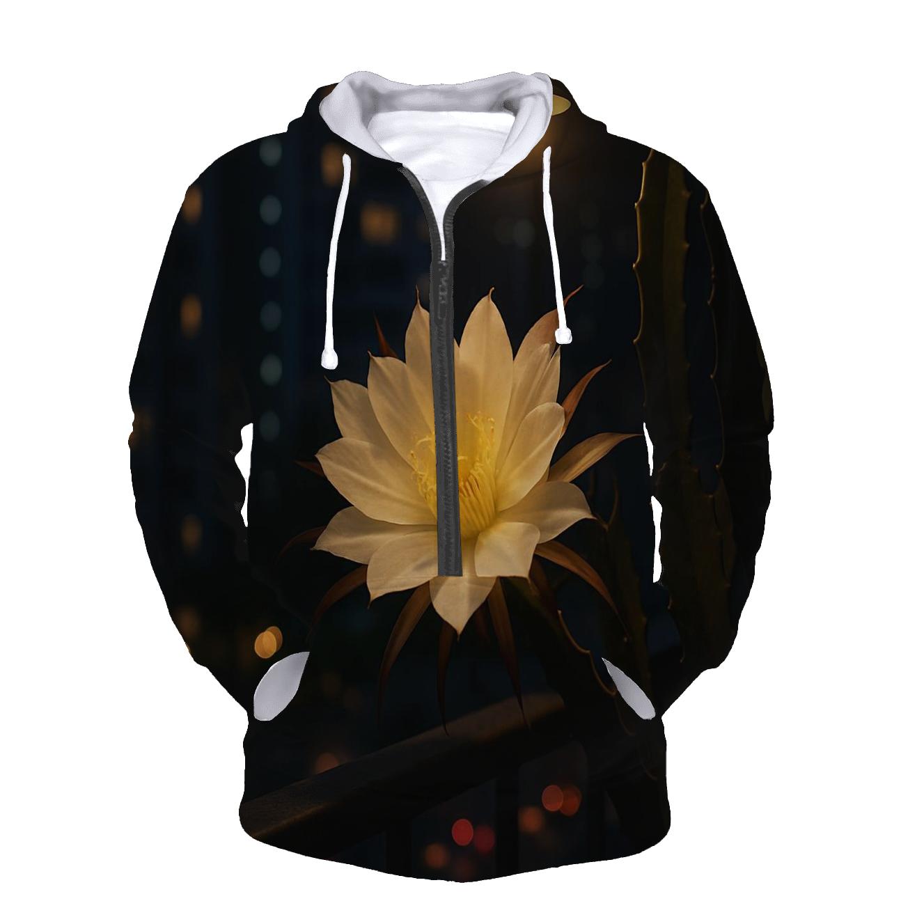 Night Blooming Cereus On Concrete Balcony hoodie styles