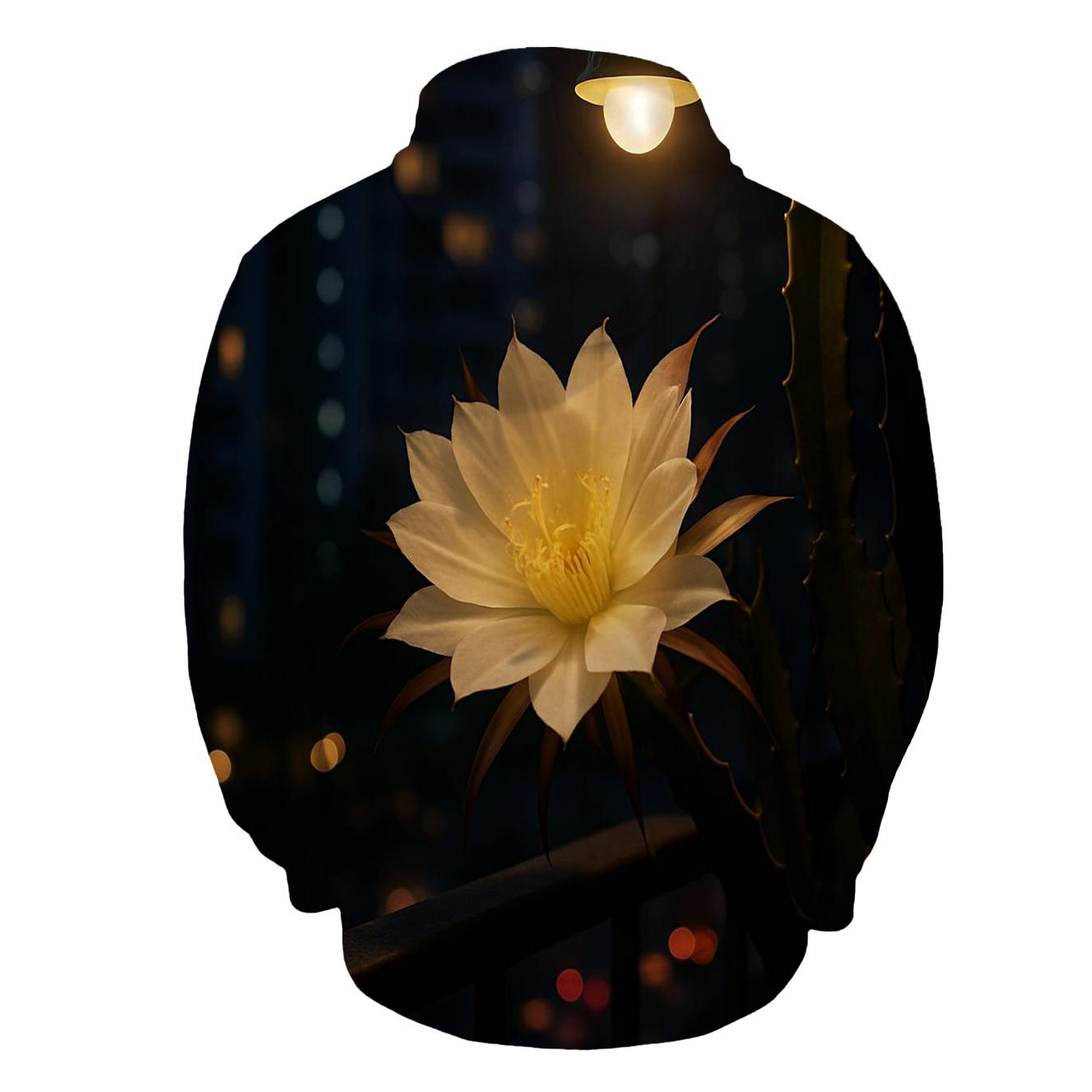 Night Blooming Cereus On Concrete Balcony hoodie styles