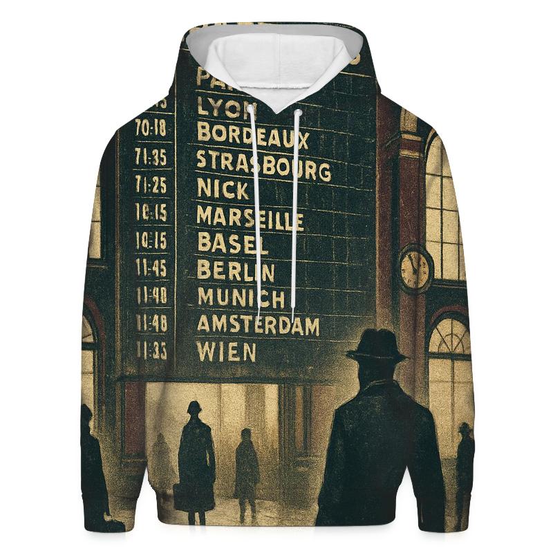 Vintage Railway Station Departure Board custom hoodies