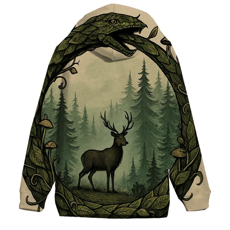 Forest Ring Ouroboros Guardian zip-up hoodies