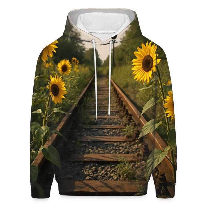 Wild Sunflowers Along Forgotten Rail Tracks hoodie trends