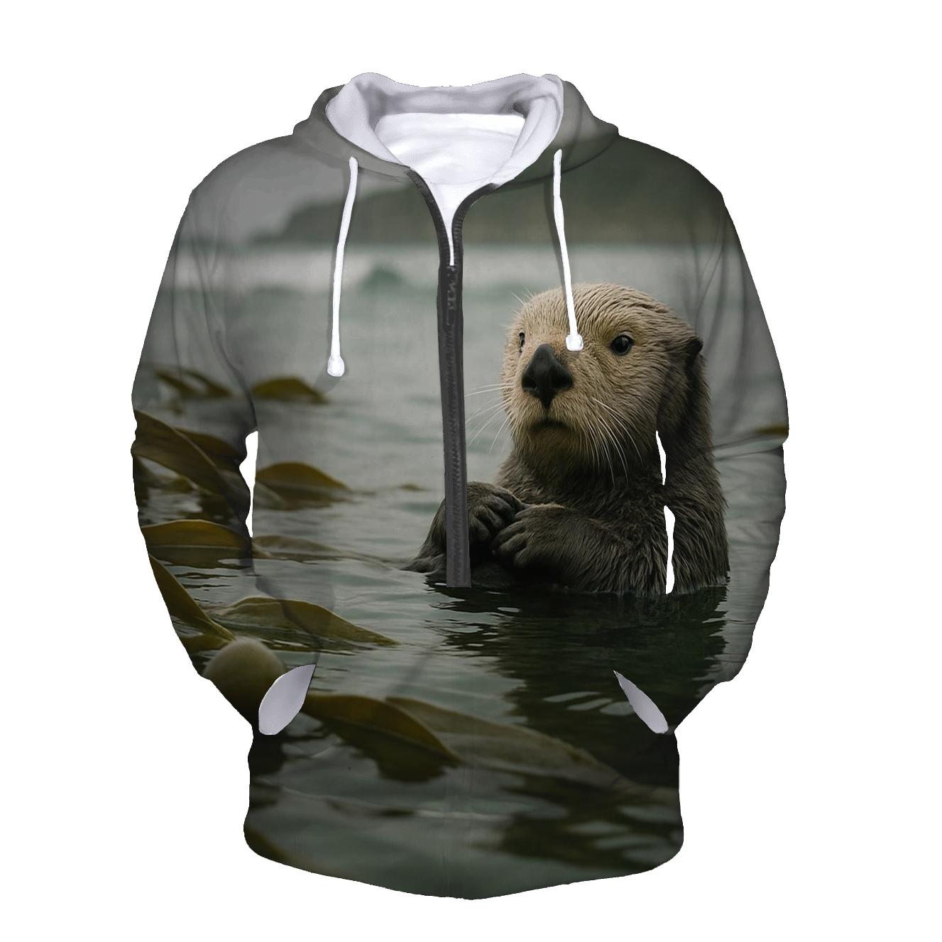 Kelp Forest Sea Otter Rest premium hoodies