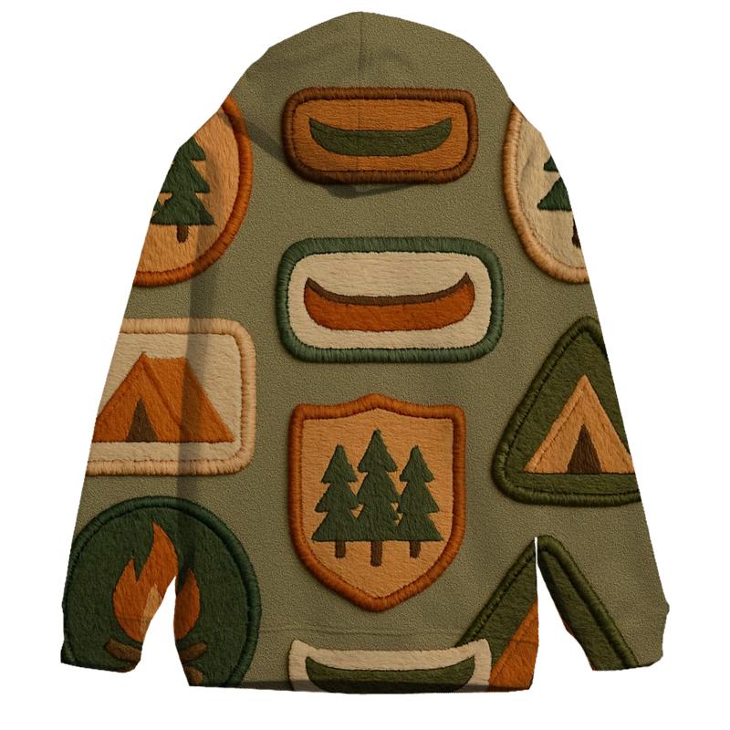 Faded Summer Camp Badges pullover hoodies