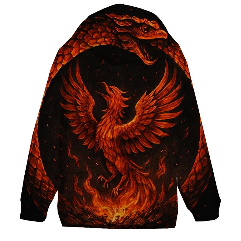 Phoenix Ash Ouroboros Cycle graphic hoodies