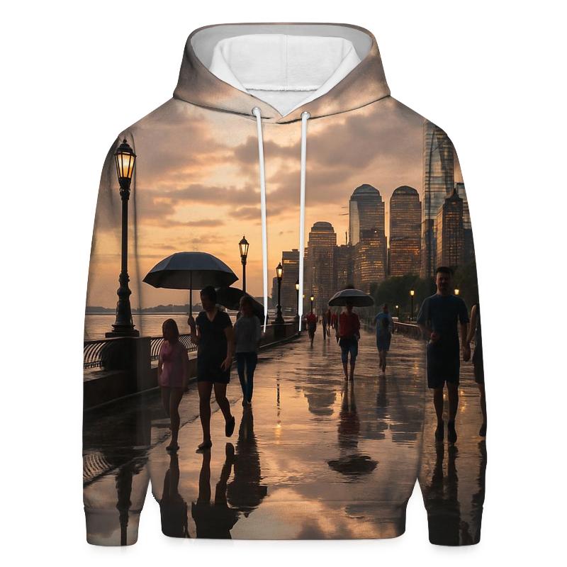 Battery Park Esplanade After Summer Storm pullover hoodies