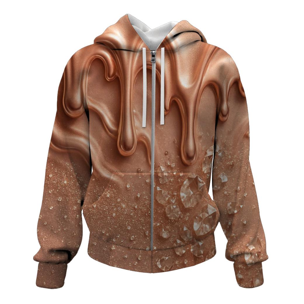Rose Quartz Glitter Cascade printed hoodies