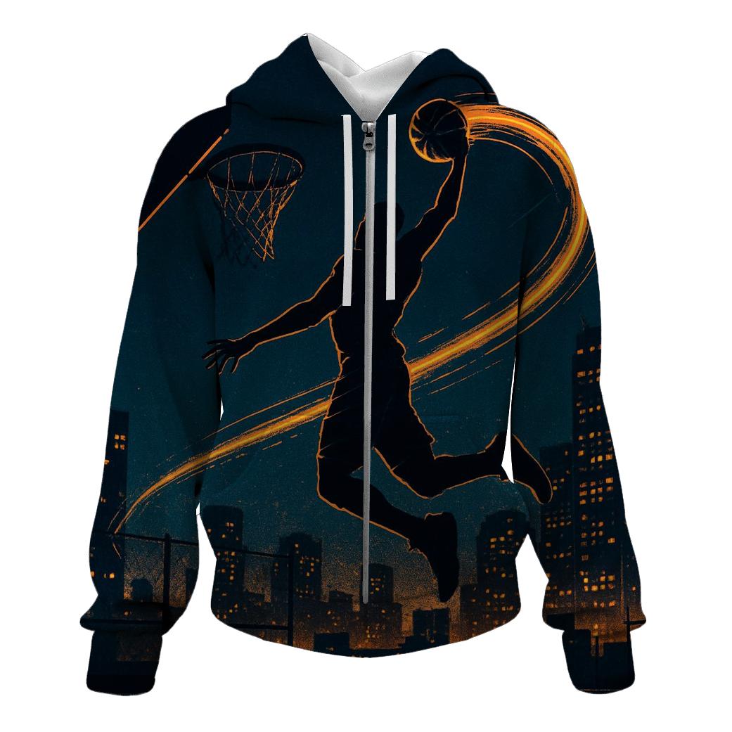 Midnight Street Basketball Skyline heavyweight hoodies