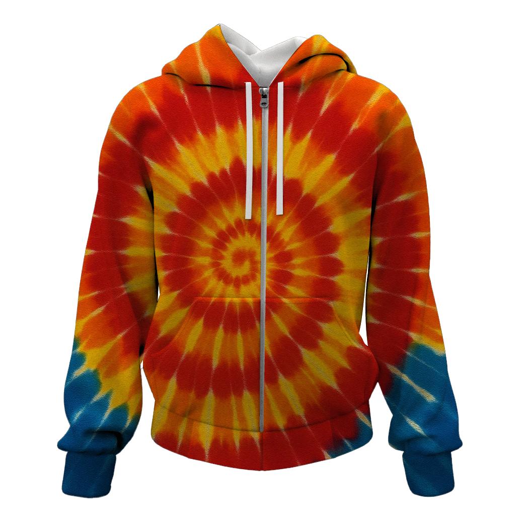 Solar Flare Spiral Burst graphic hoodies