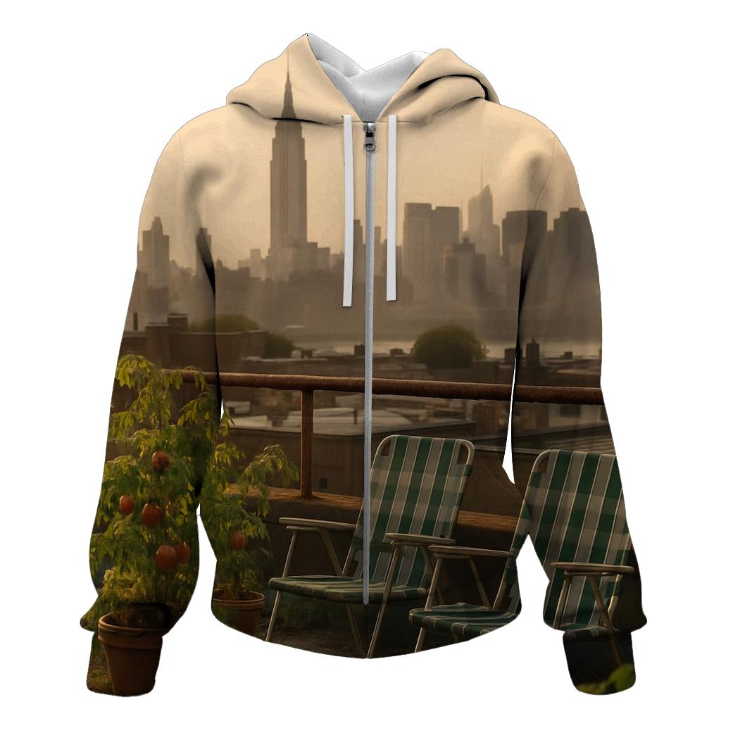 Queens Rooftop Garden Facing Midtown Towers designer hoodies