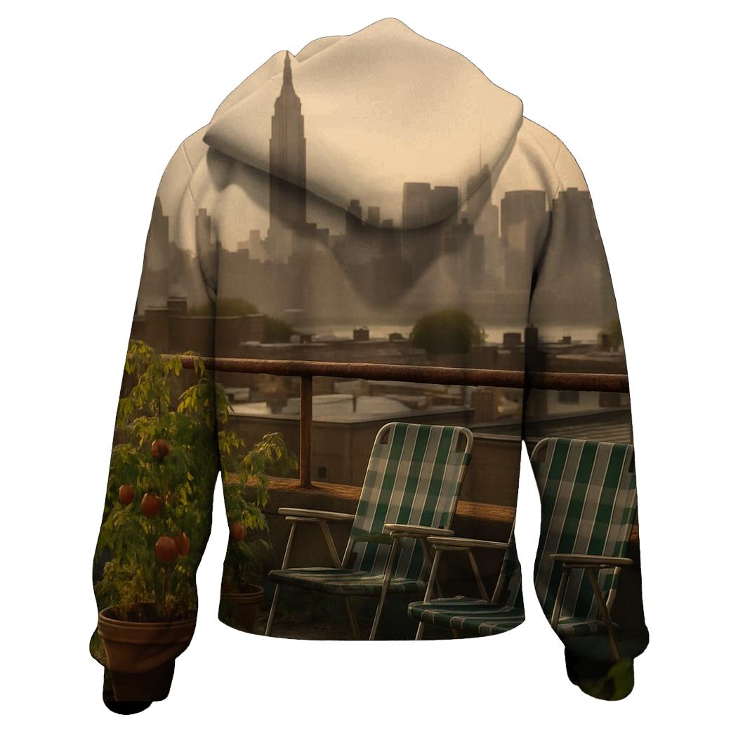 Queens Rooftop Garden Facing Midtown Towers designer hoodies