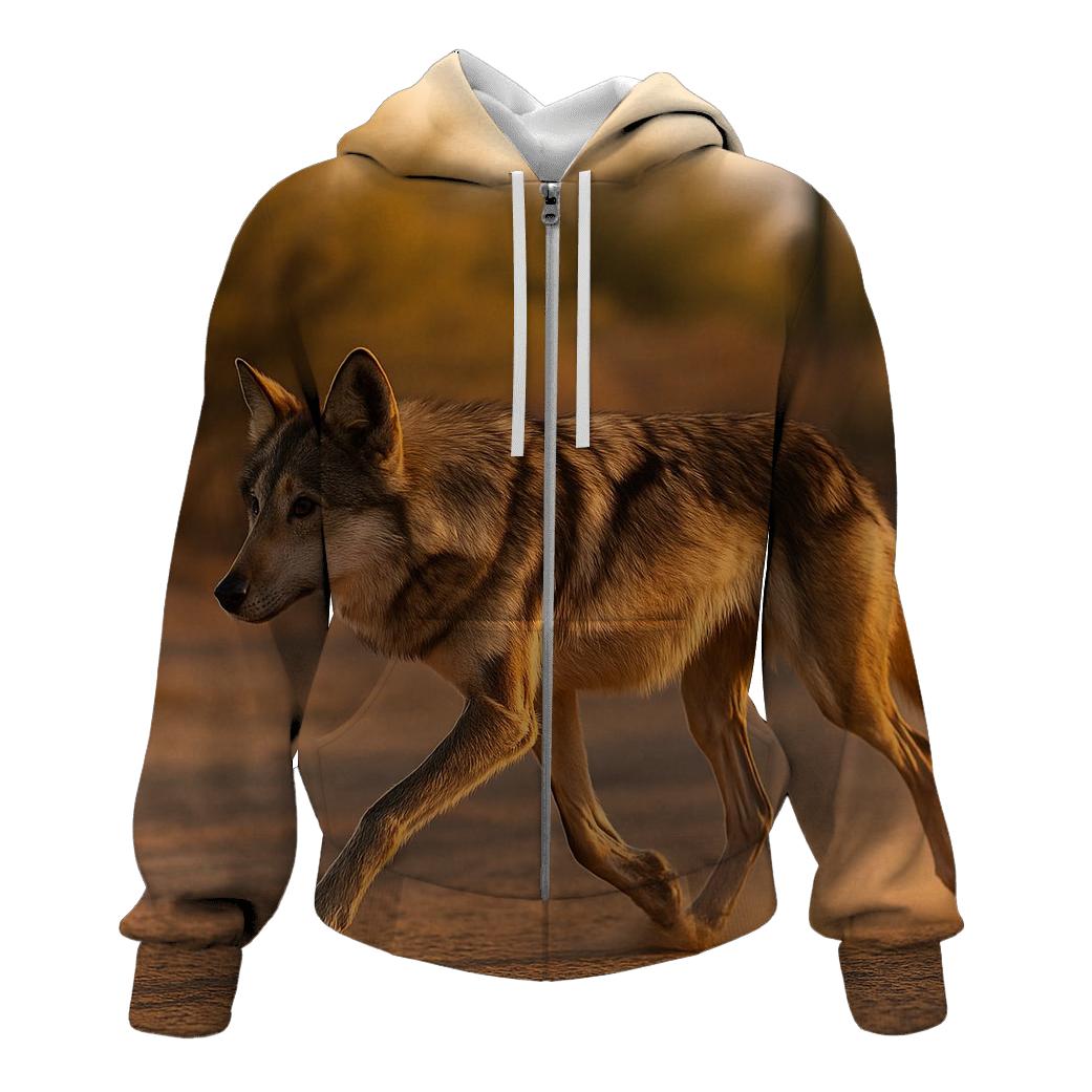 Mexican Wolf Crossing Desert Arroyo hoodie styles