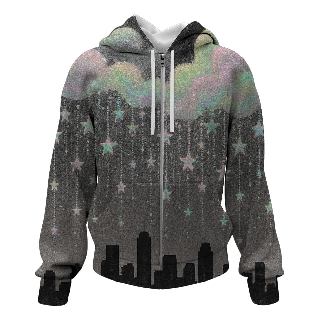 Holographic Starfall Skyline heavyweight hoodies