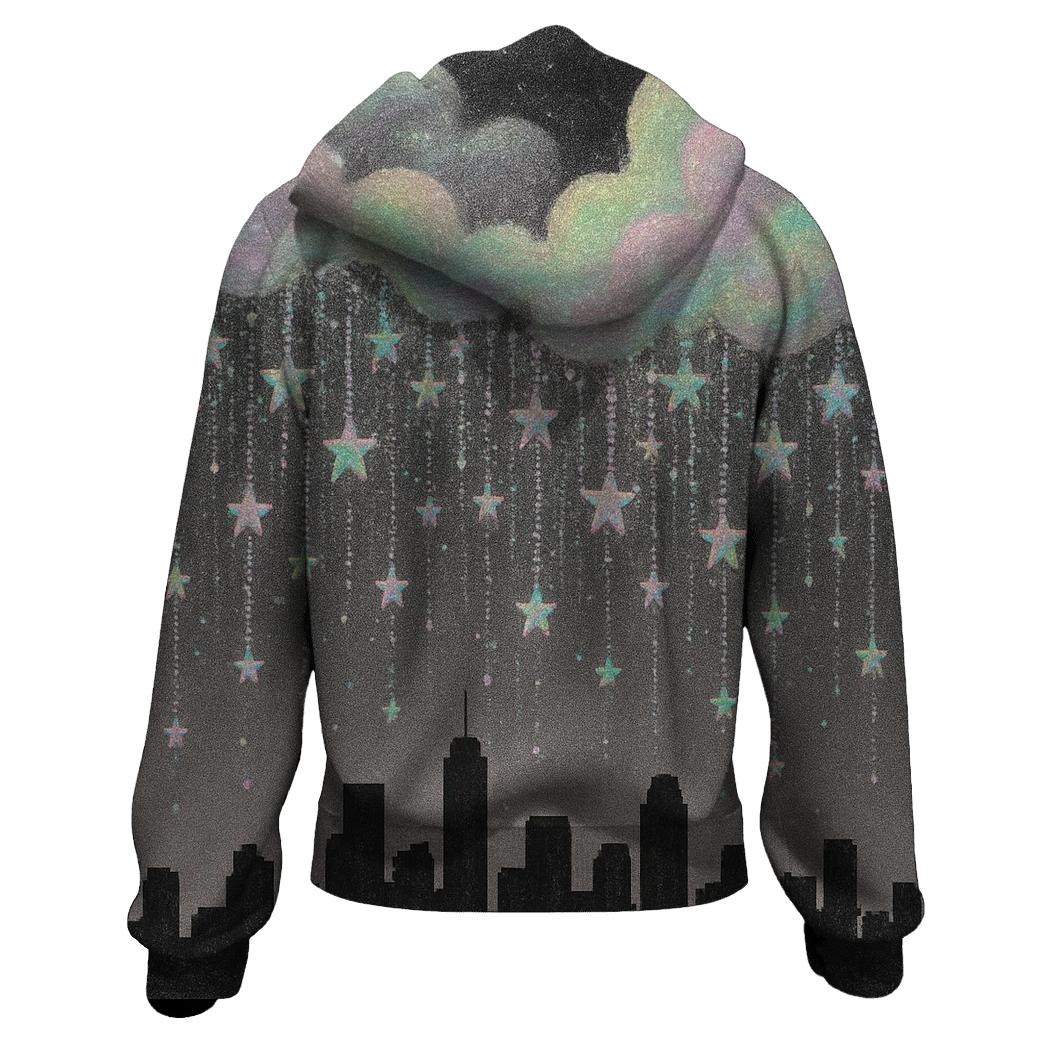 Holographic Starfall Skyline heavyweight hoodies