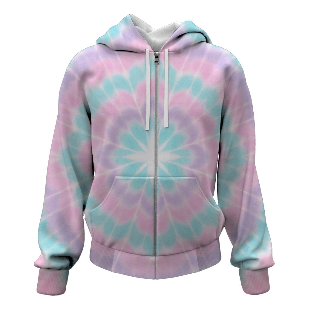 Pastel Mandala Cloudburst embroidered hoodies