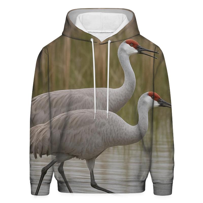 High Step Sandhill Crane Pair pullover hoodies