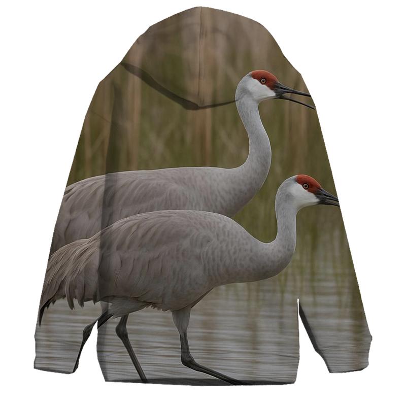 High Step Sandhill Crane Pair pullover hoodies