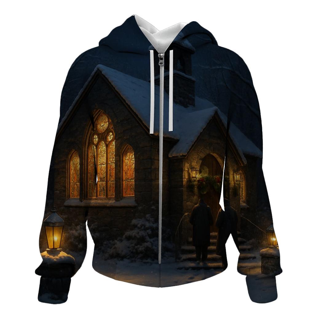Midnight Mass Snowy Chapel Arrival heavyweight hoodies