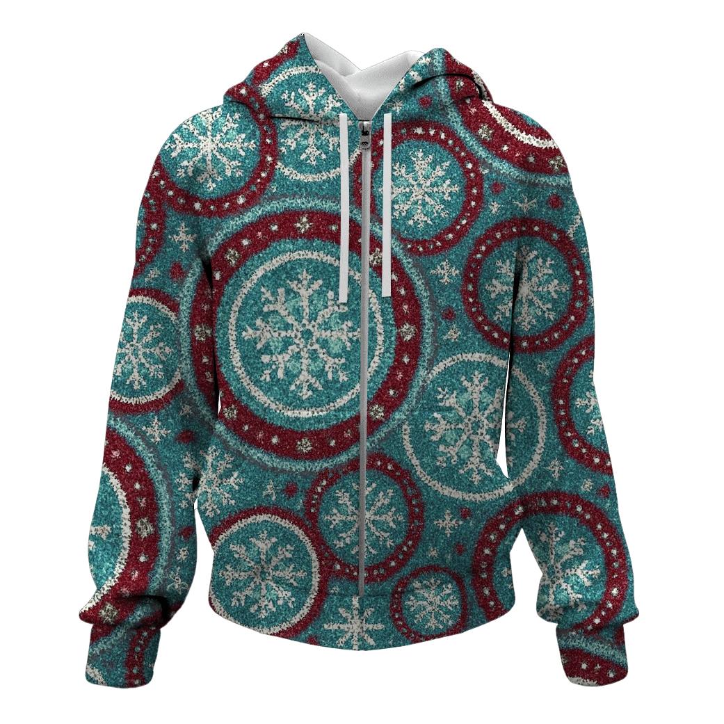 Snowflake Carousel Medallion Design lightweight hoodies