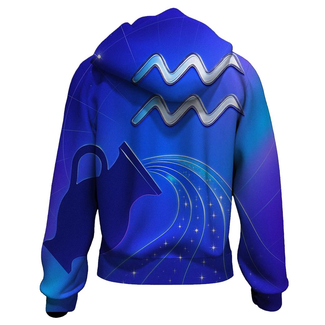 Aquarius Holographic Star Streams hoodie designs