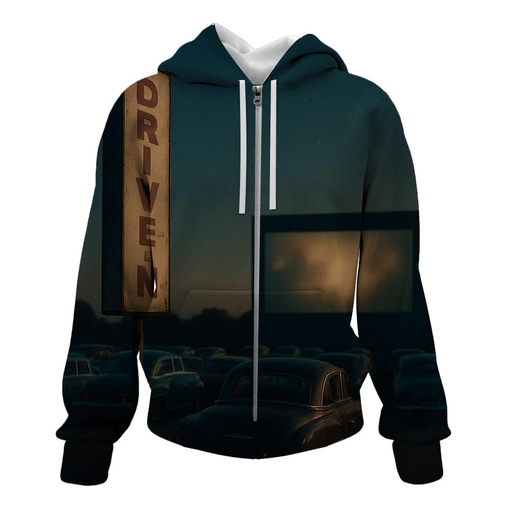 Faded Drive In Theater Marquee pullover hoodies