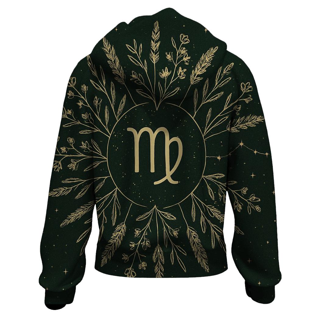 Virgo Starlit Herbal Mandala premium hoodies