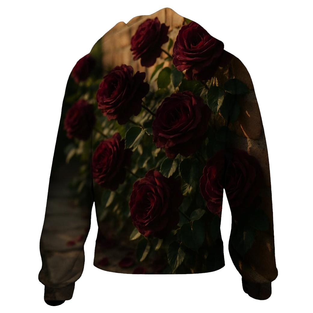 Heirloom Roses On A Weathered Brick Wall custom hoodies