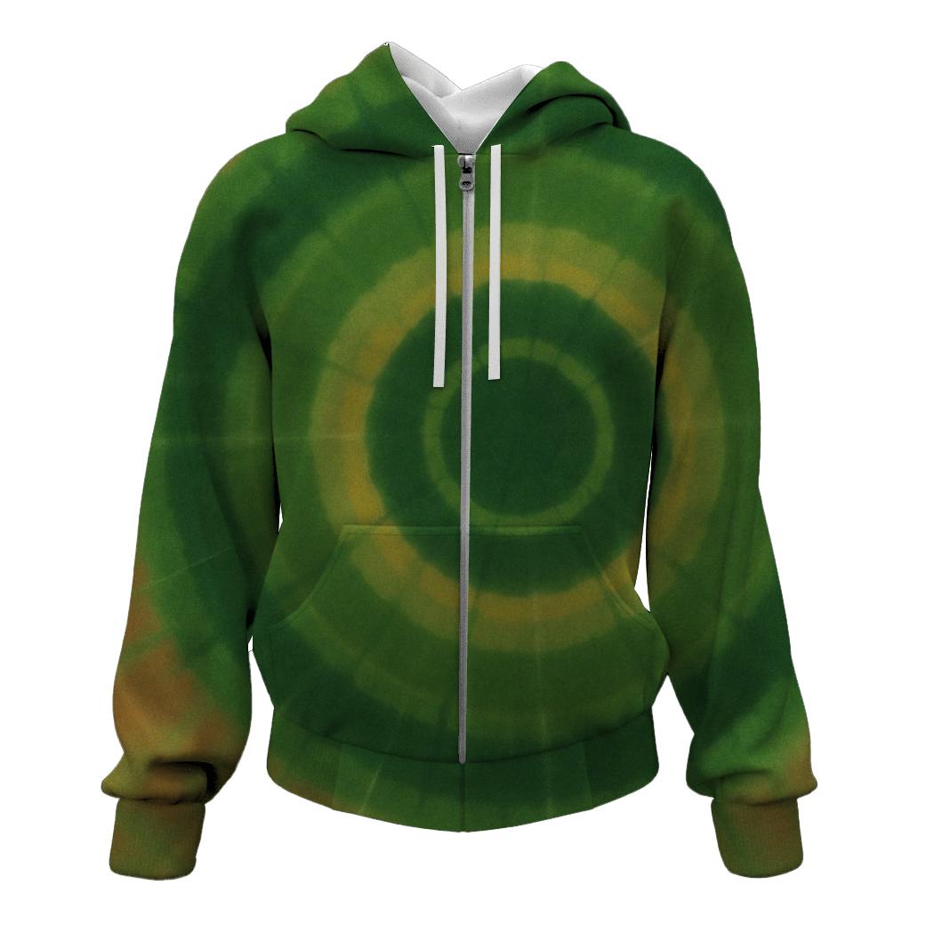 Overdye Forest Echo Rings zip-up hoodies