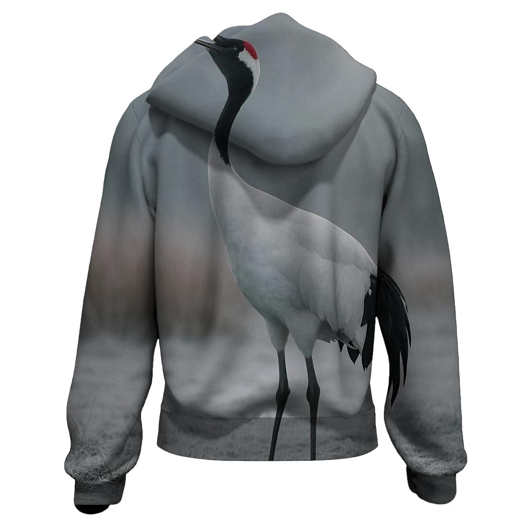 Mist Line Red Crowned Crane hoodies fashion