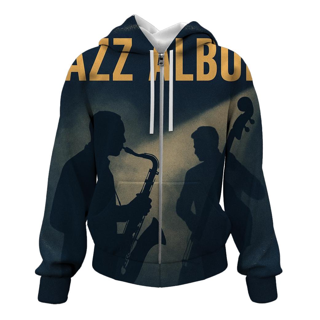 Old Studio Jazz Night Record Cover heavyweight hoodies