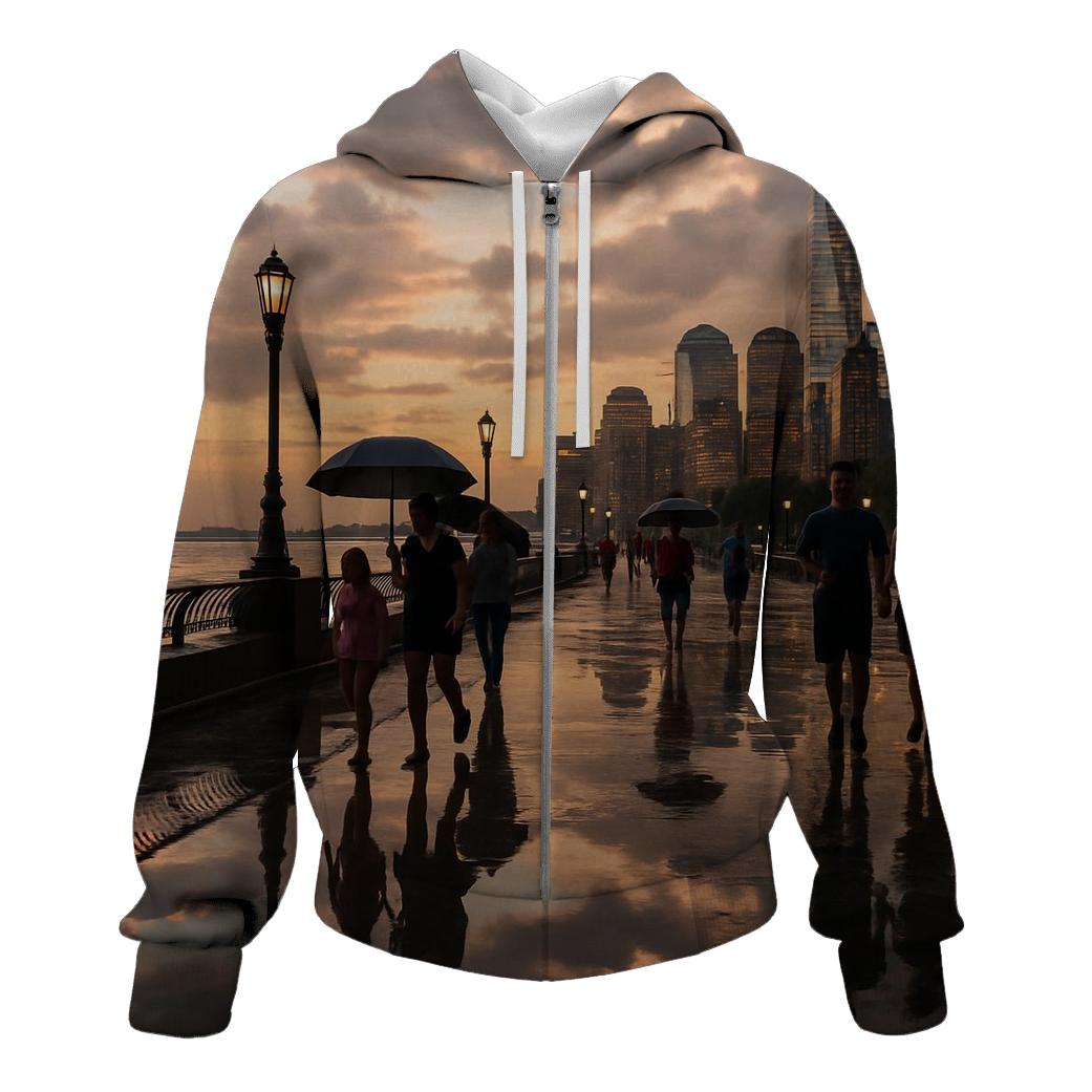 Battery Park Esplanade After Summer Storm printed hoodies
