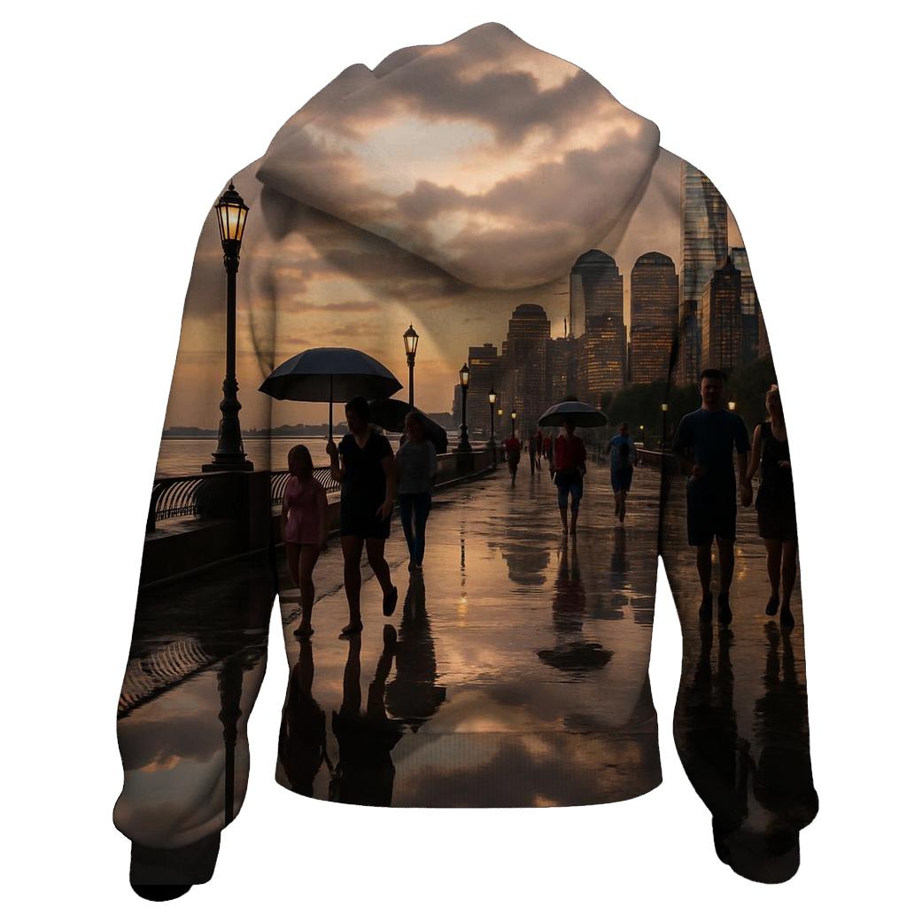 Battery Park Esplanade After Summer Storm printed hoodies