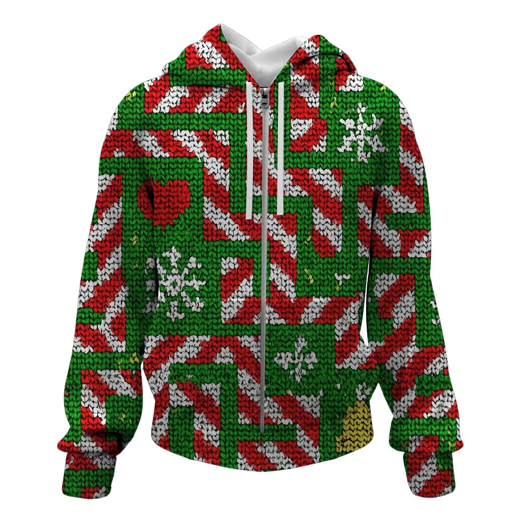 Candy Cane Maze Pathway Design printed hoodies
