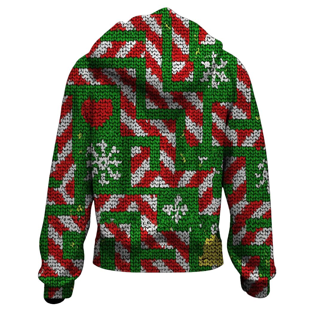 Candy Cane Maze Pathway Design printed hoodies