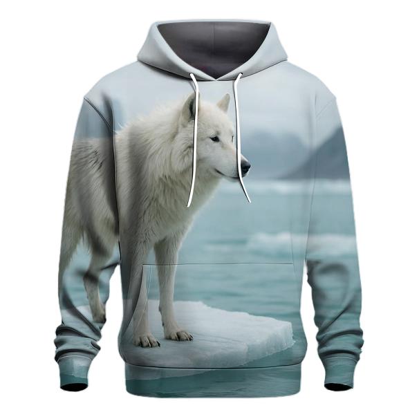 Arctic Wolf Against Melting Sea Ice hoodie styles