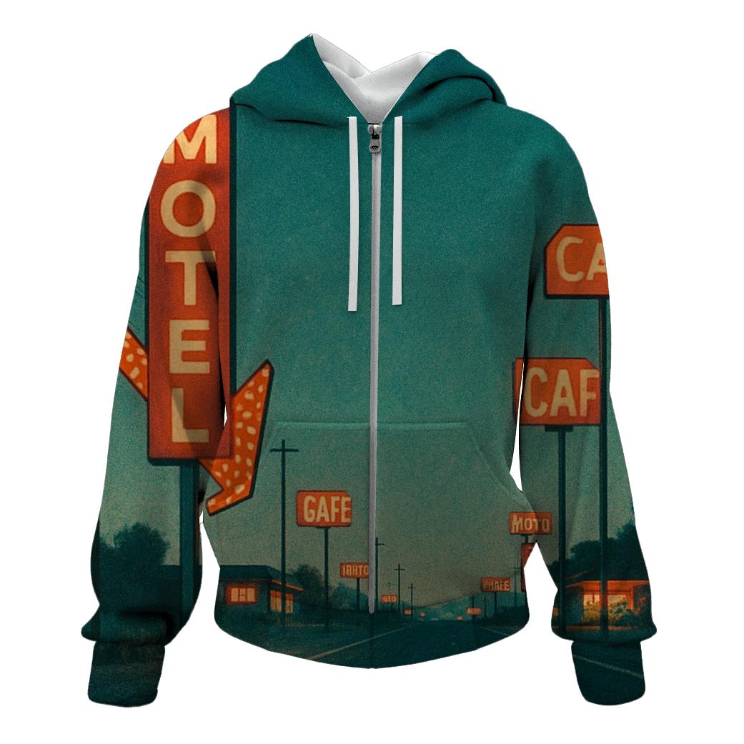 Retro Motel Roadside Signscape heavyweight hoodies