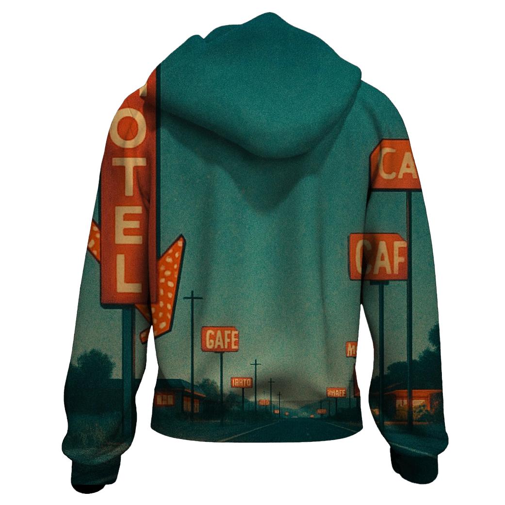 Retro Motel Roadside Signscape heavyweight hoodies