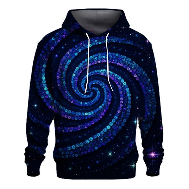 Celestial Sequin Spiral designer hoodies