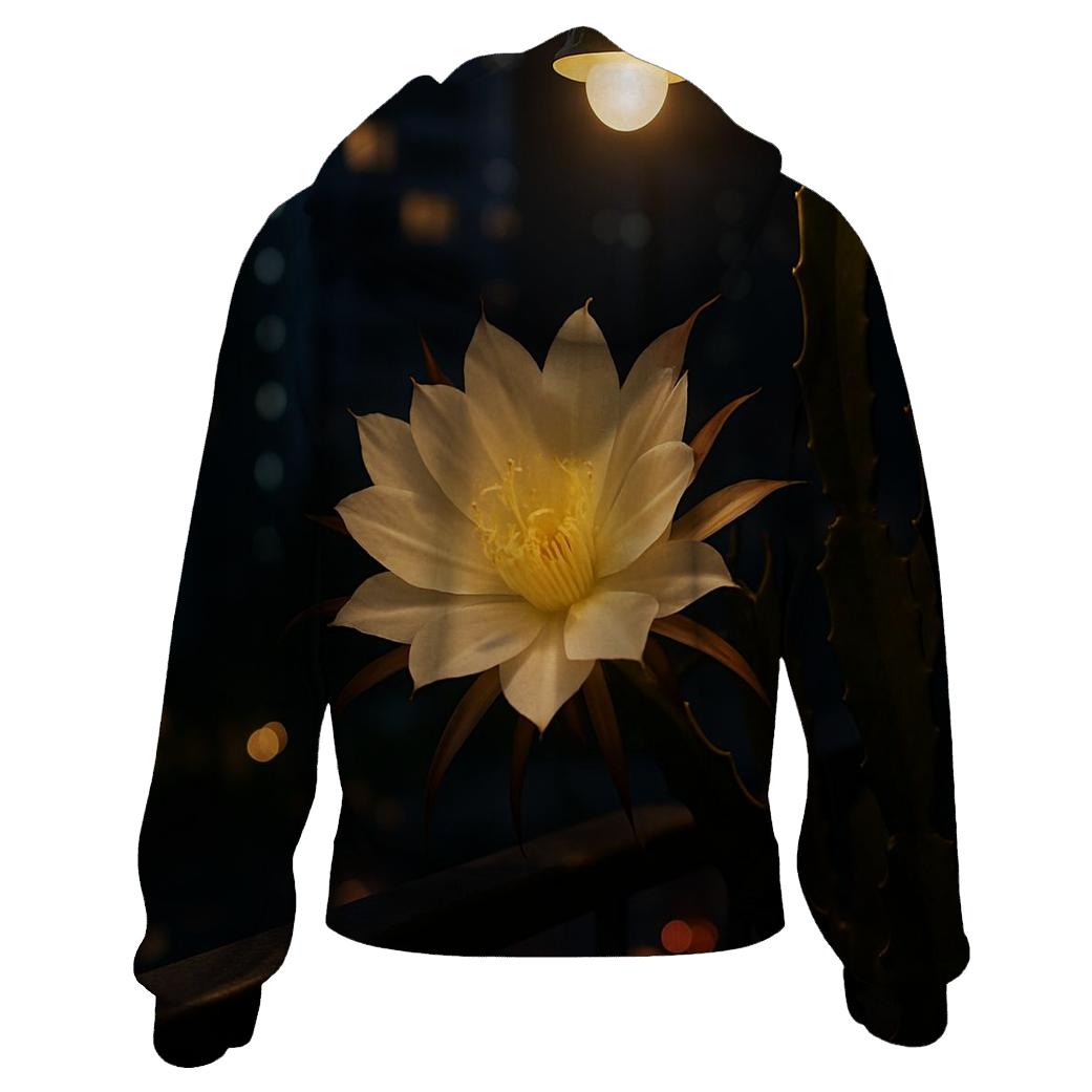 Night Blooming Cereus On Concrete Balcony lightweight hoodies