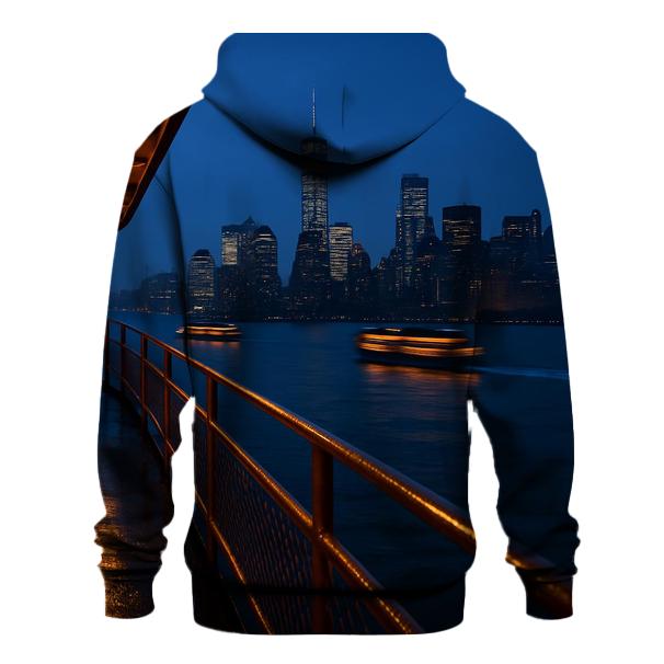 Harbor Ferries At Dusk Beneath Lower Manhattan heavyweight hoodies