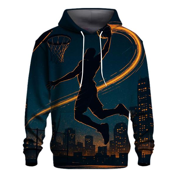 Midnight Street Basketball Skyline embroidered hoodies