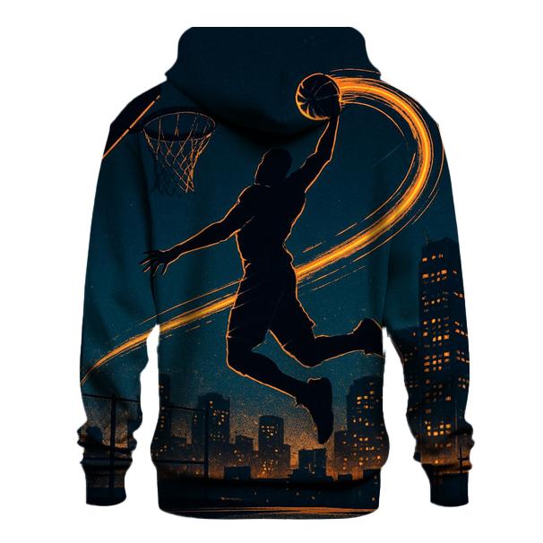 Midnight Street Basketball Skyline embroidered hoodies