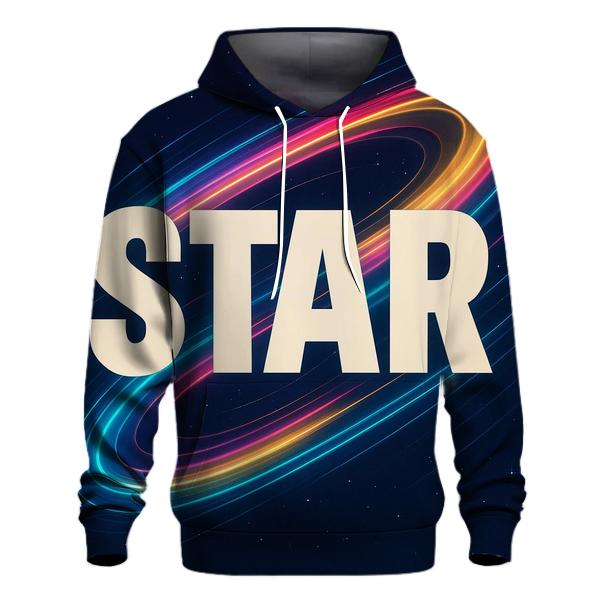 Prismatic Starwave Typography heavyweight hoodies