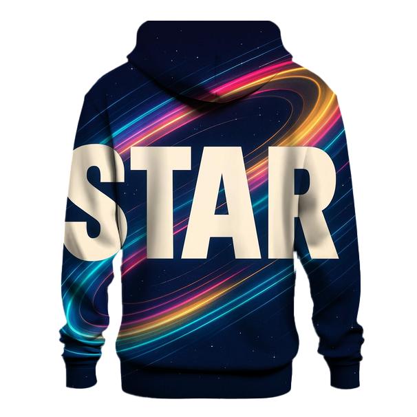 Prismatic Starwave Typography heavyweight hoodies