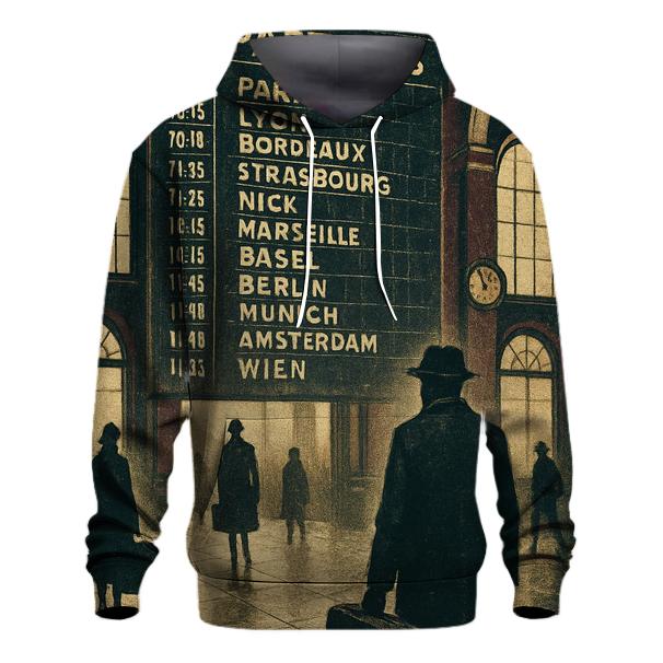 Vintage Railway Station Departure Board hoodie styles