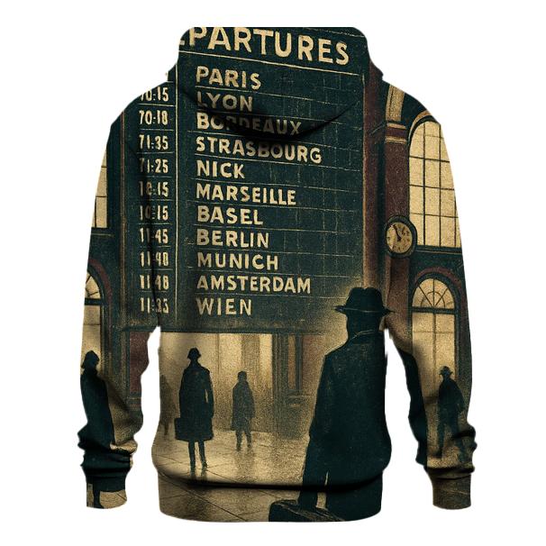 Vintage Railway Station Departure Board hoodie styles