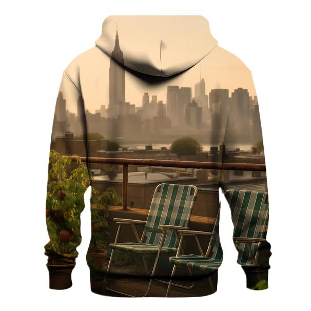 Queens Rooftop Garden Facing Midtown Towers printed hoodies