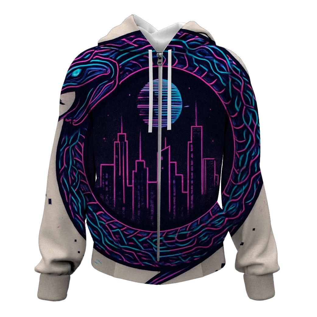 Urban Neon Ouroboros Circuit graphic hoodies
