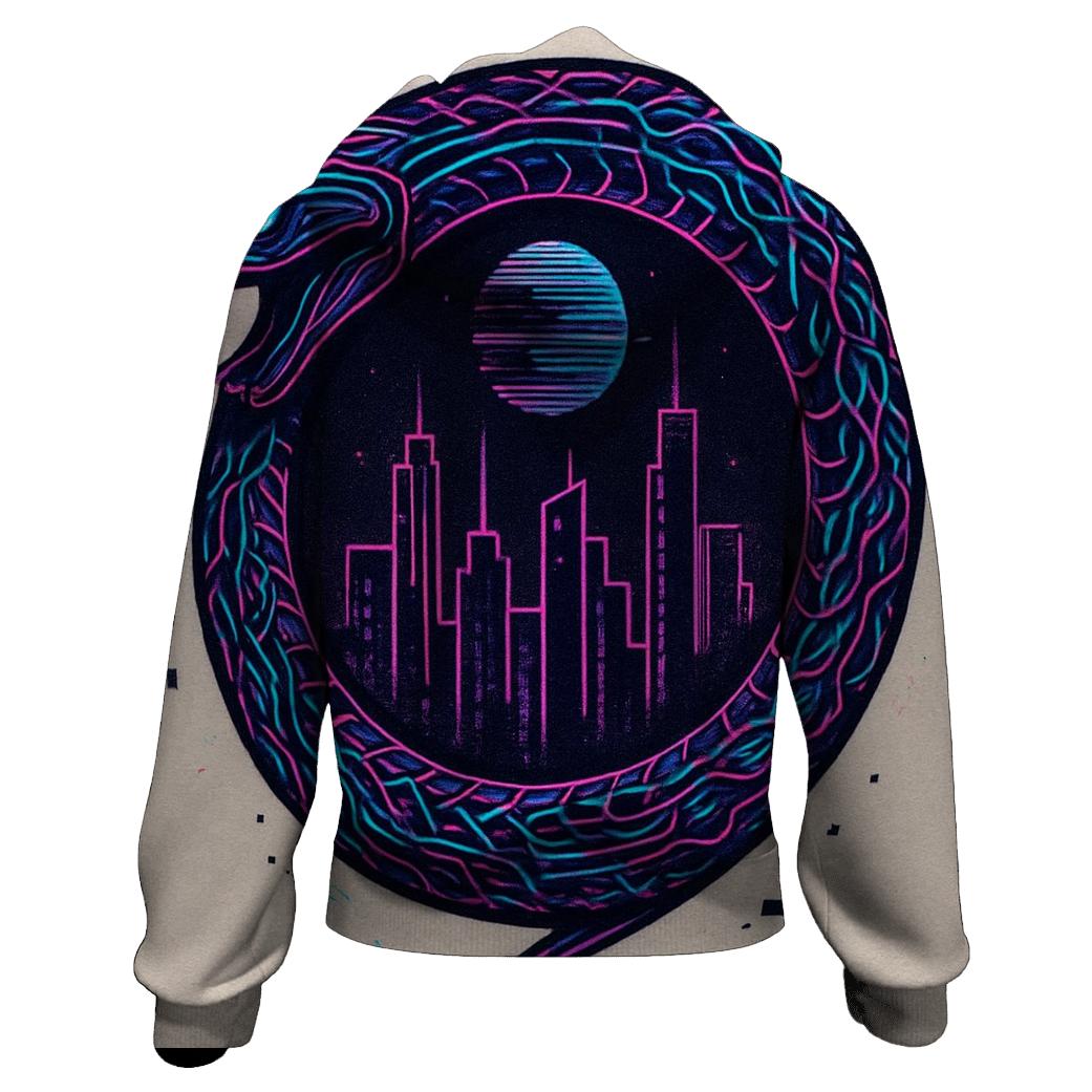 Urban Neon Ouroboros Circuit graphic hoodies