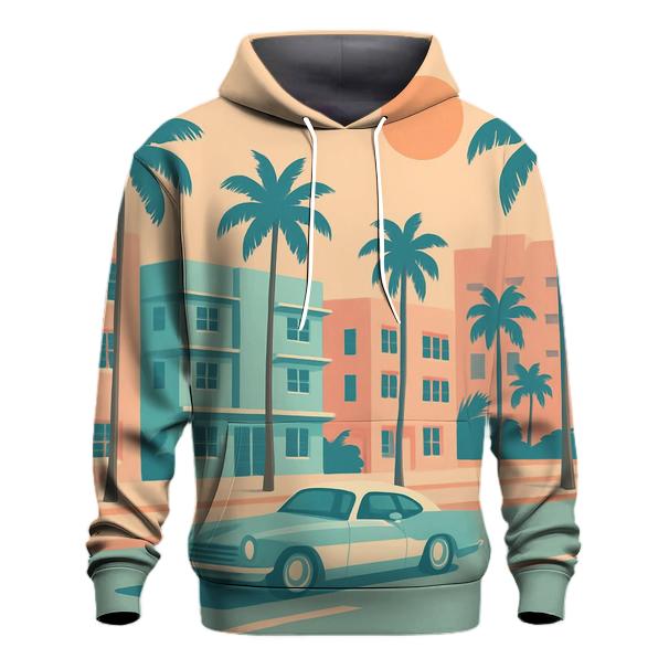 Pastel Miami Drive printed hoodies