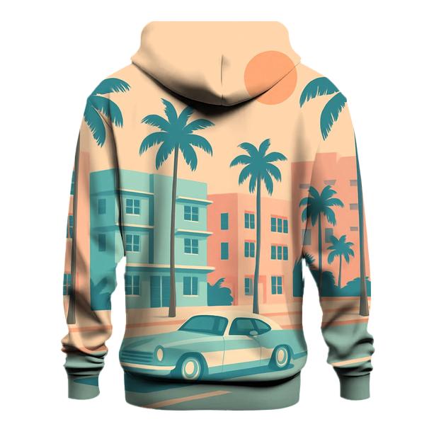 Pastel Miami Drive printed hoodies